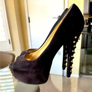 Gold spiked/studded heels
